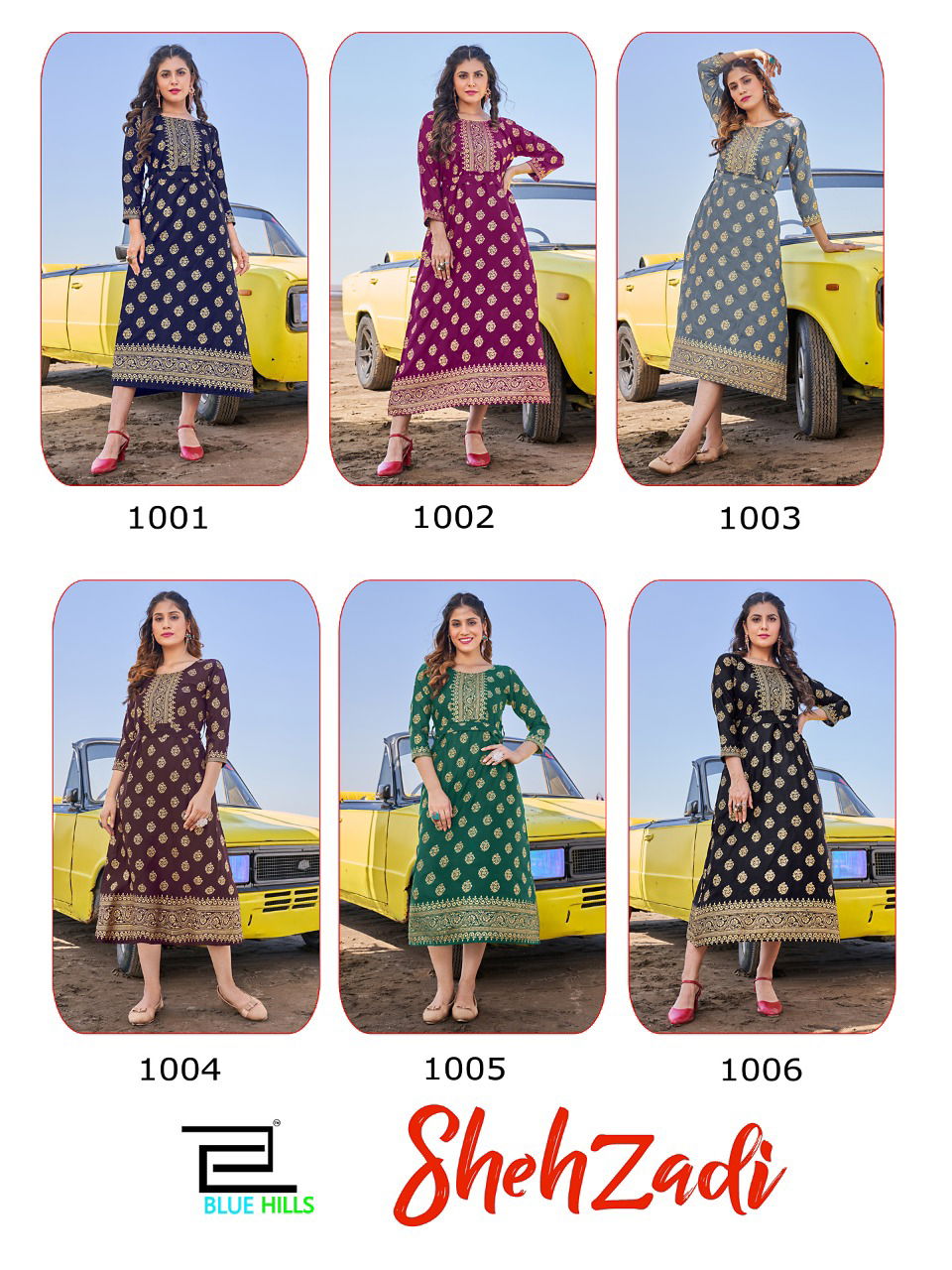 Blue Hills Shehzadi Fancy Ethnic Wear Wholesale Printed Kurtis Catalog